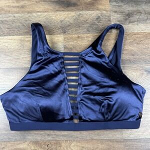 Calia Blue Cage Front High Neck‎ Sports Bra  Size M
